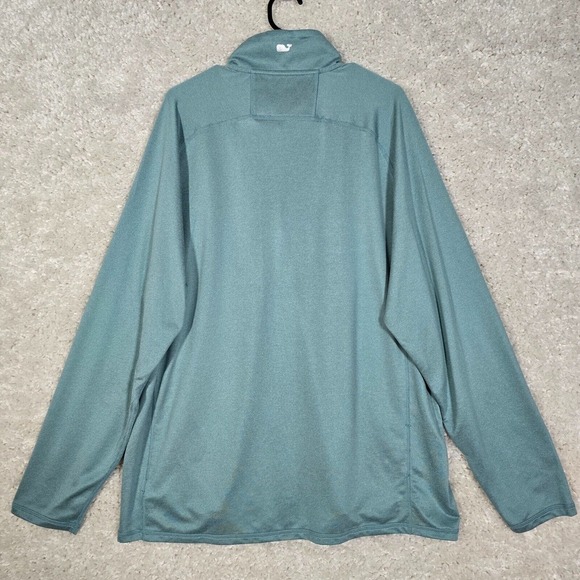 Vineyard Vines‎ Mens Shirt XL Green Sankaty Quarter-Zip Pullover Performance - Picture 8 of 13